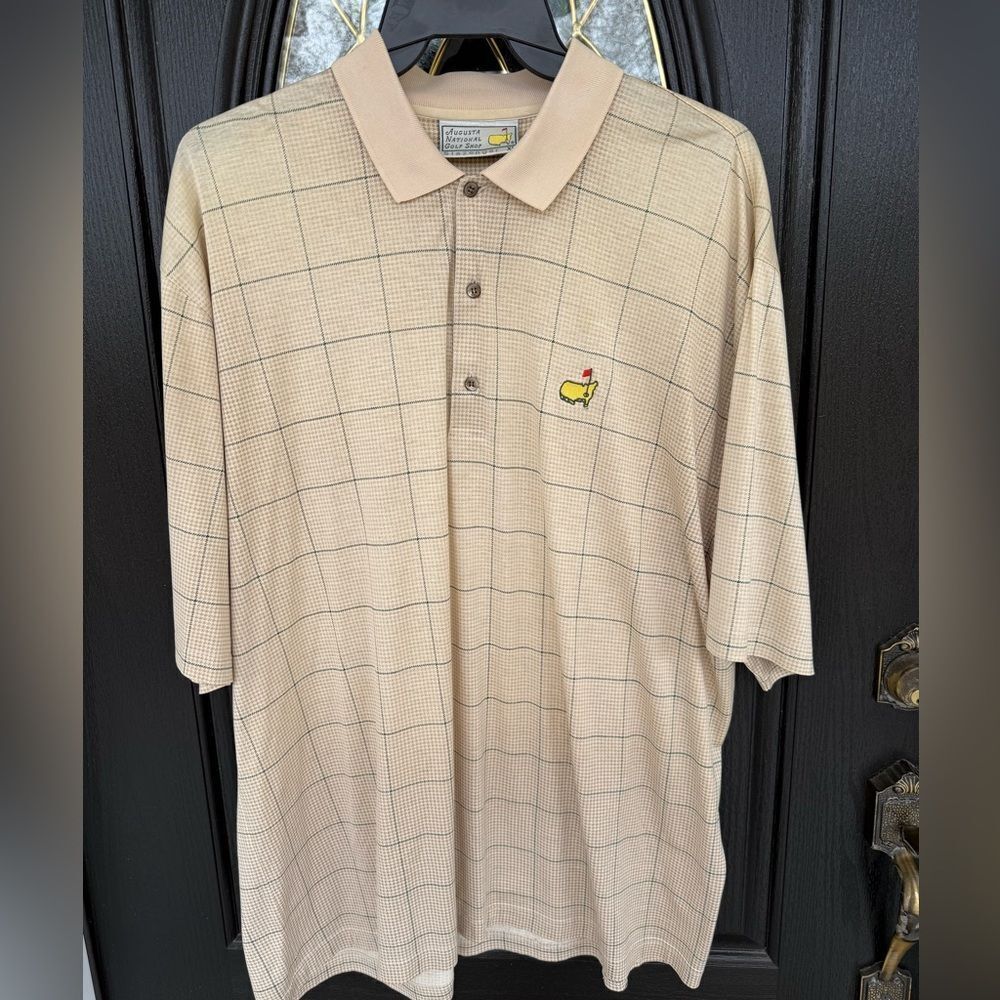 Masters Slazenger Beige Checkered Polo Shirt. Size XL. Great Condition.